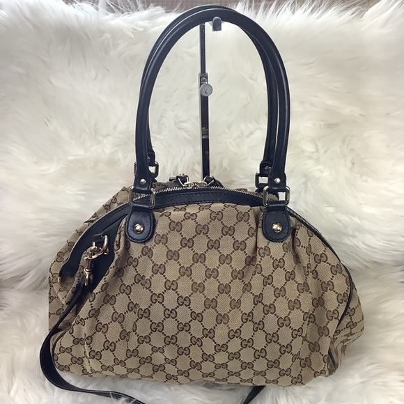 🤎GUCCI Brown Monogram Sukey tote bag 2 way bag - Picture 2 of 10